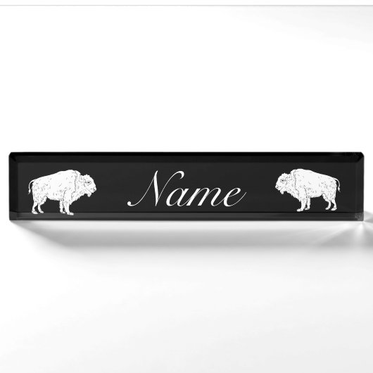 Weißes Buffalo Thunder_Cove Namensplakette (Vorderseite)