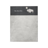 Weißes Buffalo Vollmond Light Grau Notizblock (Rotiert)
