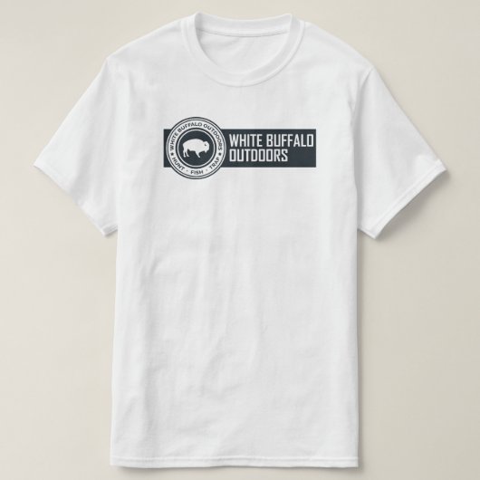 Weißes Büffel-draußen Shirt (Design vorne)