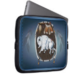 Weißes Büffel-Schild Laptopschutzhülle (Vorne Rechts)