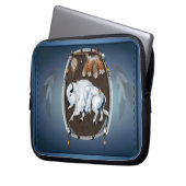 Weißes Büffel-Schild Laptopschutzhülle (Vorderseite Links)