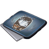 Weißes Büffel-Schild Laptopschutzhülle (Vorne Knopf)