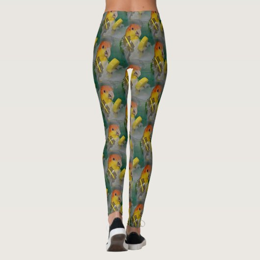 Weißes Bündchen Leggings (Rückseite)