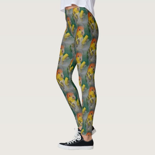 Weißes Bündchen Leggings (Links)