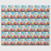 Weißes Bunny im Tulip Garten Geschenkpapier (Flach)