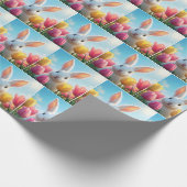 Weißes Bunny im Tulip Garten Geschenkpapier (Ecke)