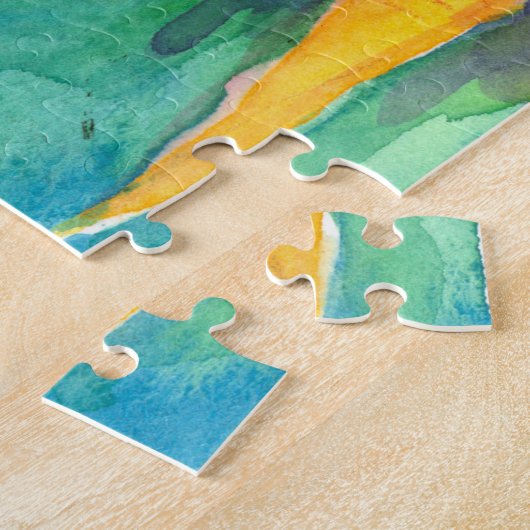 Weißes Bunny Rabbit Carrots Kinder Puzzle (Seite)