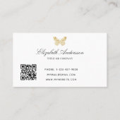 Weißes Butterfly-Logo Visitenkarte (Rückseite)