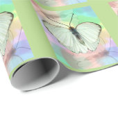 Weißes Butterfly-Papier Geschenkpapier (Rolleneckpunkt)