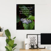 Weißes Butterfly-Poster Poster (Heimbüro)