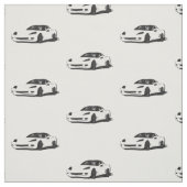 Weißes C6 Korvette Handgezeichnetes Sketch-Gewebe Stoff (Muster)