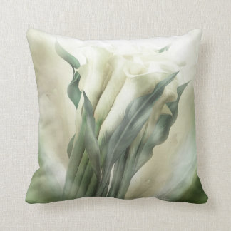 Weißes Calla-Lilien-Kunst-Dekorateur-Kissen Kissen