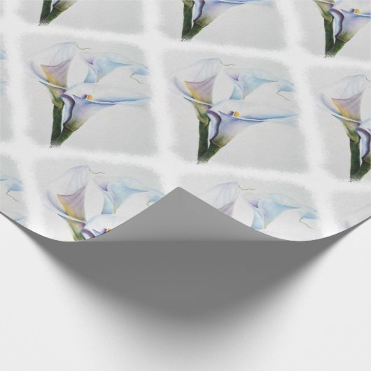 WEISSES CALLA-LILIEN-PACKPAPIER GESCHENKPAPIER (Ecke)
