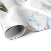 WEISSES CALLA-LILIEN-PACKPAPIER GESCHENKPAPIER (Rolleneckpunkt)