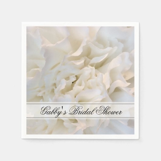 Weißes Carnation-Floral-Brautparty Serviette (Vorderseite)