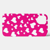 Weißes Chalk Herz auf Fuchsia Pink Case-Mate iPhone Hülle (Rückseite (Horizontal))