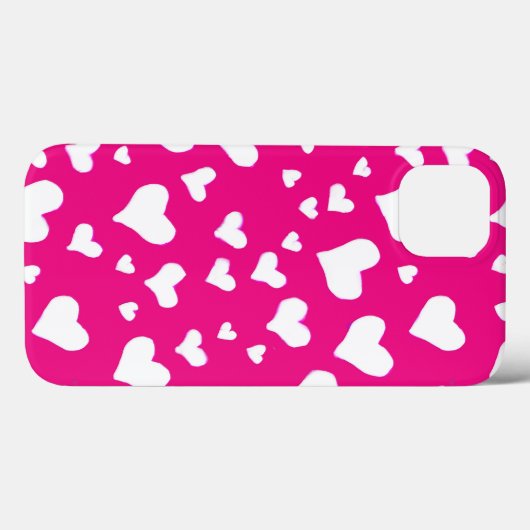 Weißes Chalk Herz auf Fuchsia Pink Case-Mate iPhone Hülle (Rückseite (Horizontal))