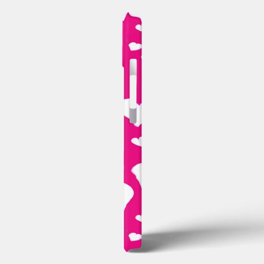 Weißes Chalk Herz auf Fuchsia Pink Case-Mate iPhone Hülle (Rückseite / Links)