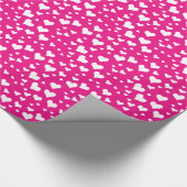 Weißes Chalk Herz auf Fuchsia Pink Geschenkpapier (Ecke)