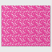 Weißes Chalk Herz auf Fuchsia Pink Geschenkpapier (Flach)