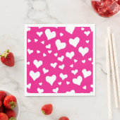Weißes Chalk Herz auf Fuchsia Pink Serviette (Beispiel)