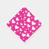 Weißes Chalk Herz auf Fuchsia Pink Serviette (Ecke)