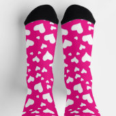 Weißes Chalk Herz auf Fuchsia Pink Socken (Oben)