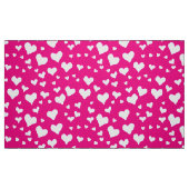 Weißes Chalk Herz auf Fuchsia Pink Stoff (Fat Quarter (45,7 x 55,9 cm))