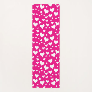 Weißes Chalk Herz auf Fuchsia Pink Yogamatte
