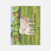 Weißes Charolais Kuh und Niedliches Rindfleisch Ri Fleecedecke (Vorderseite)