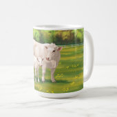 Weißes Charolais Kuh und Niedliches Rindfleisch Ri Kaffeetasse (VorderseiteRechts)