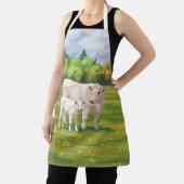 Weißes Charolais Kuh und Niedliches Rindfleisch Ri Schürze (InSitu)