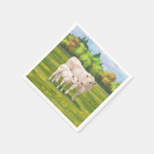 Weißes Charolais Kuh und Niedliches Rindfleisch Ri Serviette (Ecke)