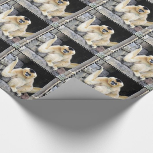 Weißes Cheeked Gibbon-Packpapier Geschenkpapier (Ecke)