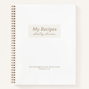 Weißes Christliches Sprichwort 31:3 Verse Rezept B Notizblock