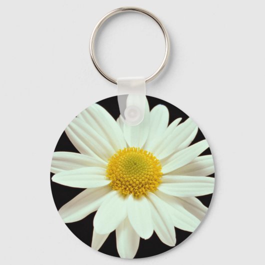Weißes Chrysanthemum Schlüsselanhänger (Vorderseite)