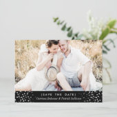 WEISSES CONFETTI FOTO ANKÜNDIGUNG DATUM FREIHALTEN (Stehend Vorderseite)