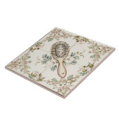 Weißes Cream & Grünes Haar Brush Schönes Bad Fliese (Seite)