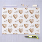 Weißes Cream Herz Gingerbrot Keks Weihnachten Seidenpapier (Handwerk)