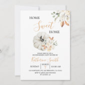 Weißes Cream Pumpkin Blumenhaus Party Einladung (Vorderseite)