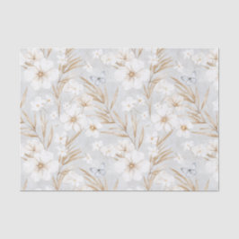 Weißes Creme Blume Blaue Schmetterlinge Brautparty Seidenpapier