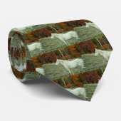 Weißes Cremepferd im Herbst Krawatte (Gerollt)