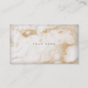 Weißes, cremiges Elfenbein Gold Beige Marmorpfanne Visitenkarte