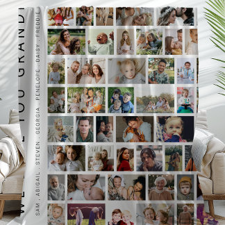 Weißes Custom 54 FotoCollage Fleecedecke