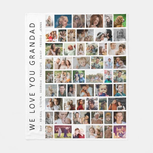 Weißes Custom 54 FotoCollage Fleecedecke (Vorderseite)