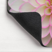 Weißes Dahlia mit rosa Felge Blume Mousepad (Ecke)