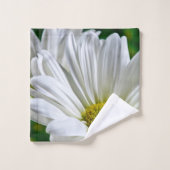 Weißes Daisy-Badetuch-Set Badhandtuch Set (Waschlappen)