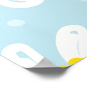 Weißes Daisy blaues Hintergrund Nahtlos Poster (Ecke)