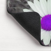 Weißes Daisy (w Lila) Mousepad (Ecke)