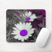 Weißes Daisy (w Lila) Mousepad (Mit Mouse)